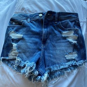 High rise jean shorts